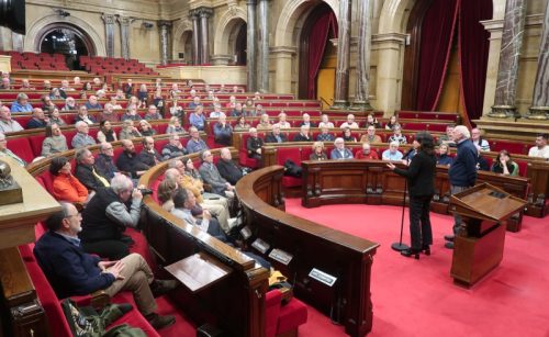 La presidenta del Parlament de Catalunya, Anna Erra, rep en audiència a representants dels Bancs dels Aliments de Catalunya