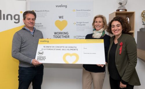 Vueling referma el seu compromís amb el Banc dels Aliments amb la seva major donació dels últims tres anys